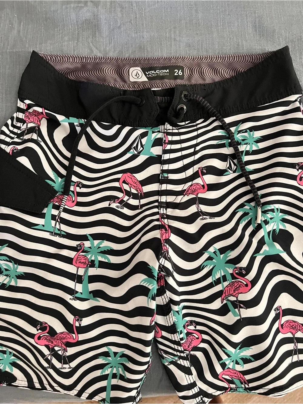 Volcom Mod-Tech Swim Shorts - Black, Gray, White